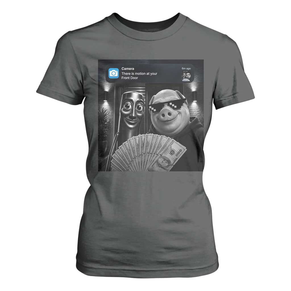Tung Tung Tung Sahur John Pork Meme Brainrot T Shirt For Women There Is Motion At Your Front Door