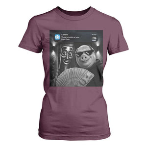 Tung Tung Tung Sahur John Pork Meme Brainrot T Shirt For Women There Is Motion At Your Front Door