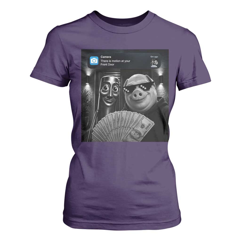 Tung Tung Tung Sahur John Pork Meme Brainrot T Shirt For Women There Is Motion At Your Front Door