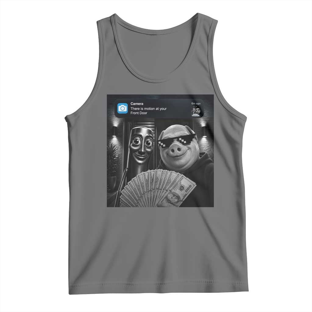 Tung Tung Tung Sahur John Pork Meme Brainrot Tank Top There Is Motion At Your Front Door