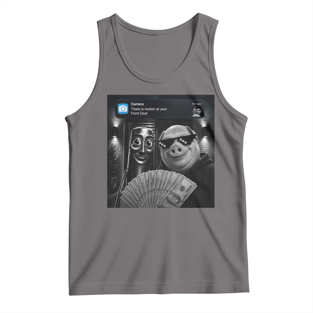 Tung Tung Tung Sahur John Pork Meme Brainrot Tank Top There Is Motion At Your Front Door