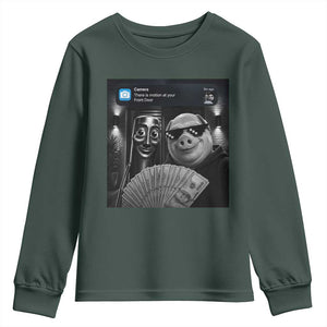 Tung Tung Tung Sahur John Pork Meme Brainrot Youth Sweatshirt There Is Motion At Your Front Door