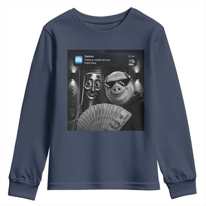 Tung Tung Tung Sahur John Pork Meme Brainrot Youth Sweatshirt There Is Motion At Your Front Door