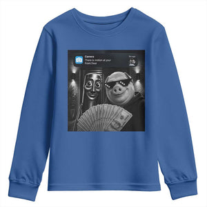 Tung Tung Tung Sahur John Pork Meme Brainrot Youth Sweatshirt There Is Motion At Your Front Door