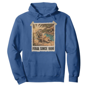 Funny Raccoon Feral Since 1996 30th Birthday Hoodie Vintage 30 Year Old Gift