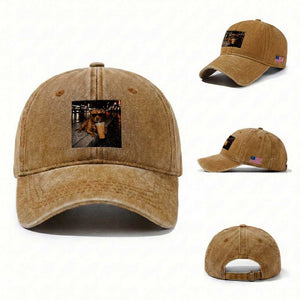 Funny Pitbull Drinking Iced Coffee Washed Cotton Baseball Cap Vintage Pittie Dog Lovers Meme