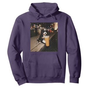 Bernedoodle Dog Drinking Iced Coffee Hoodie Funny Coffee Lover Gift for Dog Moms Dads TS10 S Purple Print Your Wear