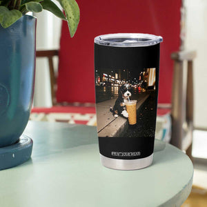 Bernedoodle Dog Drinking Iced Coffee Tumbler Cup Funny Coffee Lover Gift for Dog Moms Dads TS10 Print Your Wear