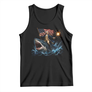 George Washington Riding Shark Tank Top Funny 4th Of July Independence Day 1776 Meme American Flag