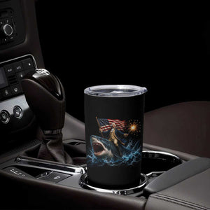 George Washington Riding Shark Tumbler Cup Funny 4th Of July Independence Day 1776 Meme American Flag TS10 Print Your Wear