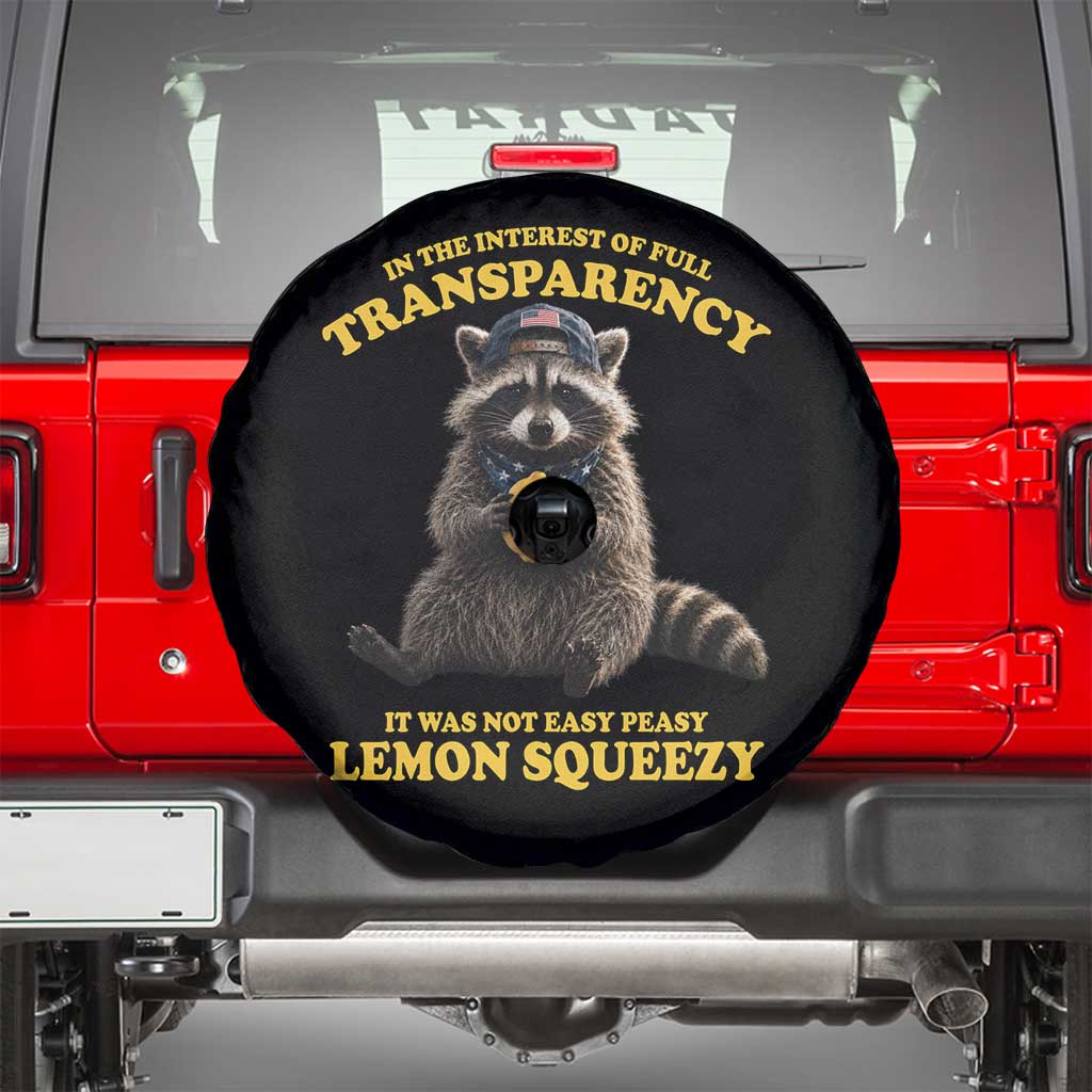 Funny Raccoon Meme Spare Tire Cover In The Interest Of Full Transparency It Was Not Easy Peasy Lemon Squeezy