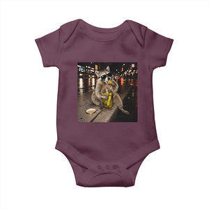 Funny Raccoon Eating Pickles Meme Baby Onesie