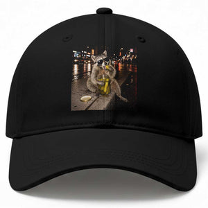 Funny Raccoon Eating Pickles Meme Baseball Cap