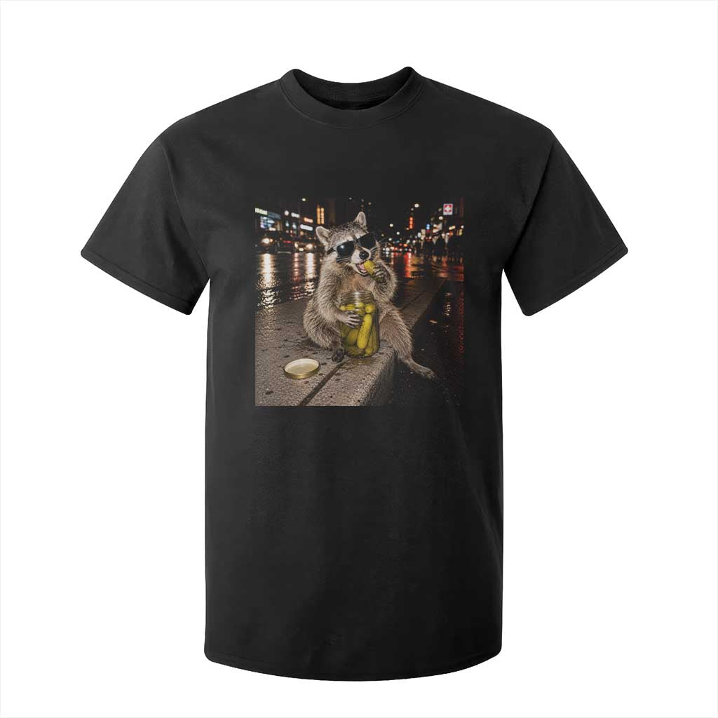 Funny Raccoon Eating Pickles Meme T Shirt For Kid TS10 Black Print Your Wear