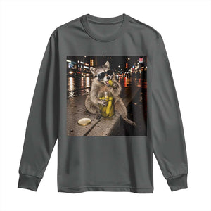Funny Raccoon Eating Pickles Meme Long Sleeve Shirt