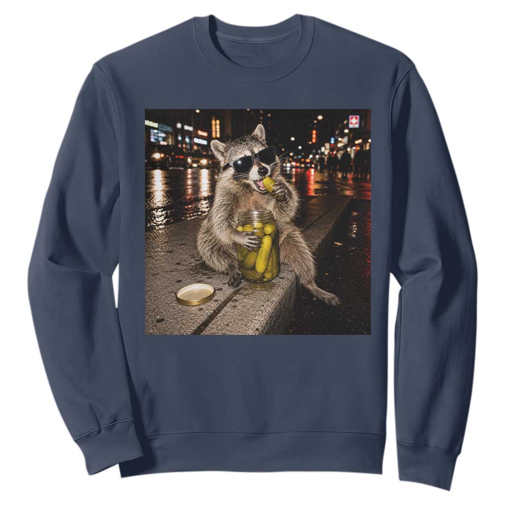 Funny Raccoon Eating Pickles Meme Sweatshirt