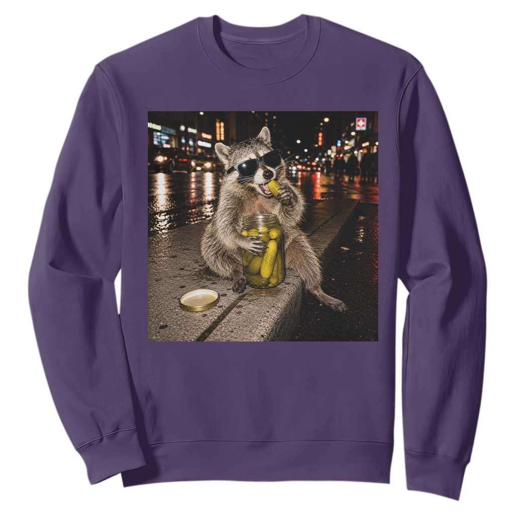 Funny Raccoon Eating Pickles Meme Sweatshirt