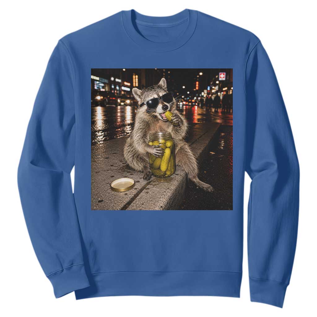 Funny Raccoon Eating Pickles Meme Sweatshirt