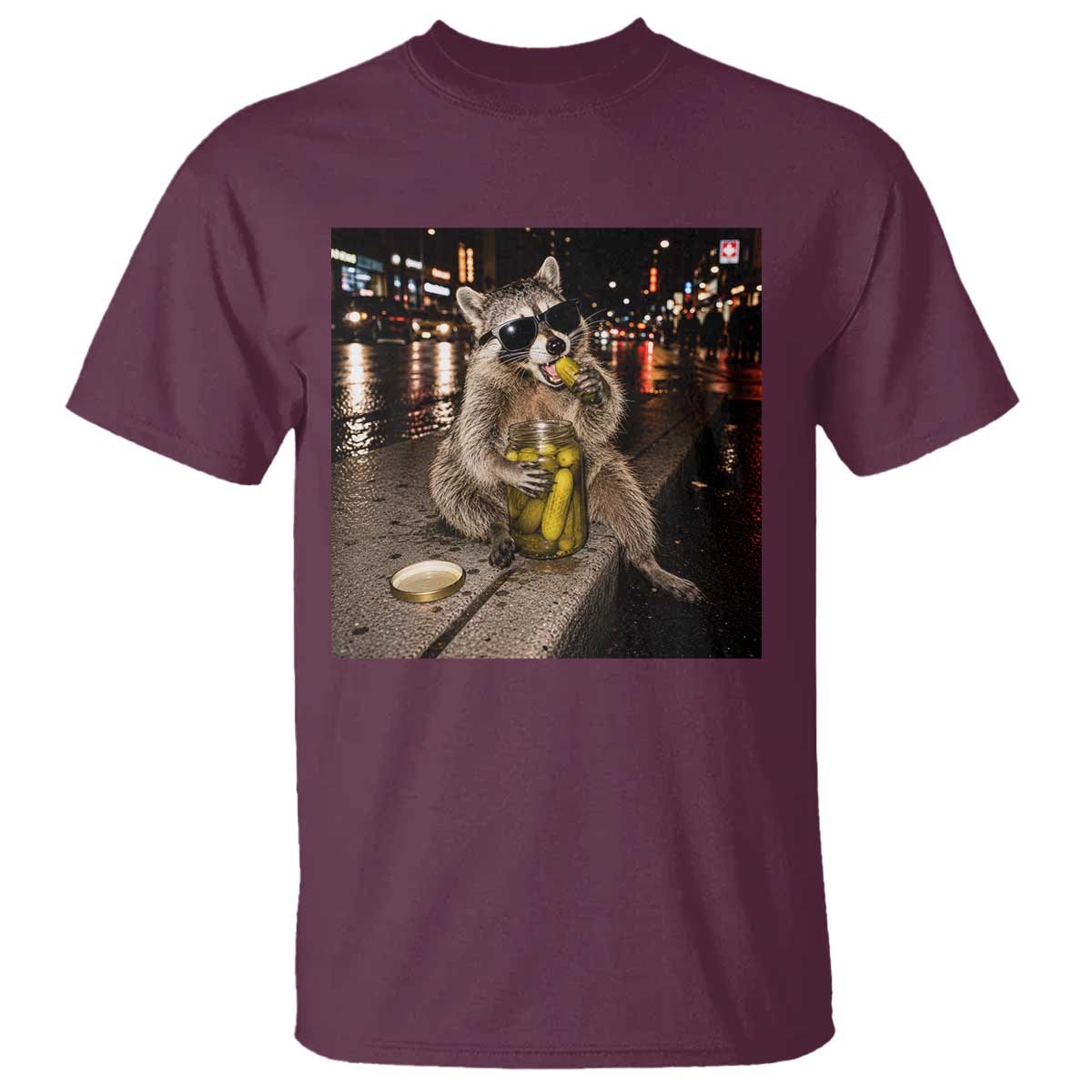 Funny Raccoon Eating Pickles Meme T Shirt