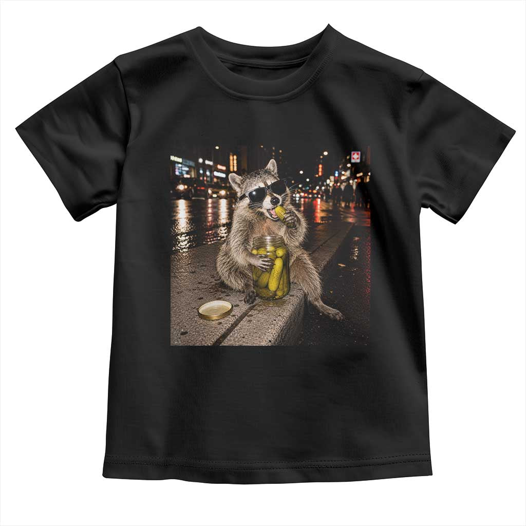 Funny Raccoon Eating Pickles Meme Toddler T Shirt