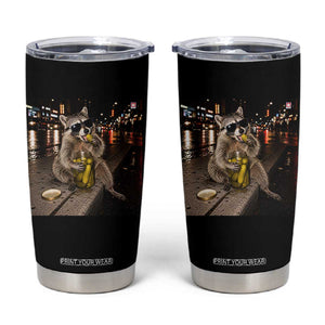 Funny Raccoon Eating Pickles Meme Tumbler Cup