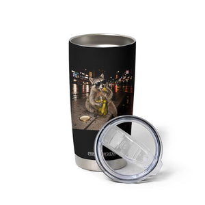 Funny Raccoon Eating Pickles Meme Tumbler Cup