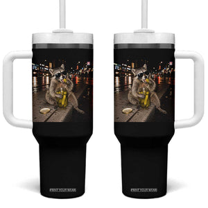 Funny Raccoon Eating Pickles Meme Tumbler With Handle