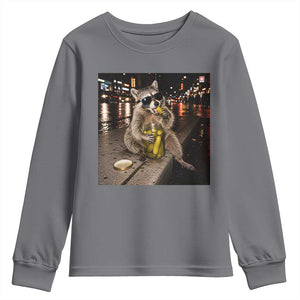 Funny Raccoon Eating Pickles Meme Youth Sweatshirt