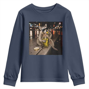 Funny Raccoon Eating Pickles Meme Youth Sweatshirt