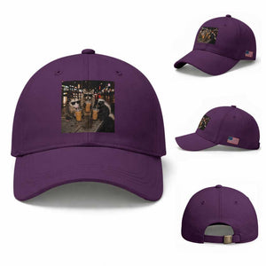 Funny Raccoon Skunk Possum Drinking Iced Coffee Baseball Cap Support Local Street Cats Retro Animal Meme