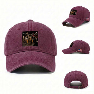 Funny Raccoon Skunk Possum Drinking Iced Coffee Washed Cotton Baseball Cap Support Local Street Cats Retro Animal Meme