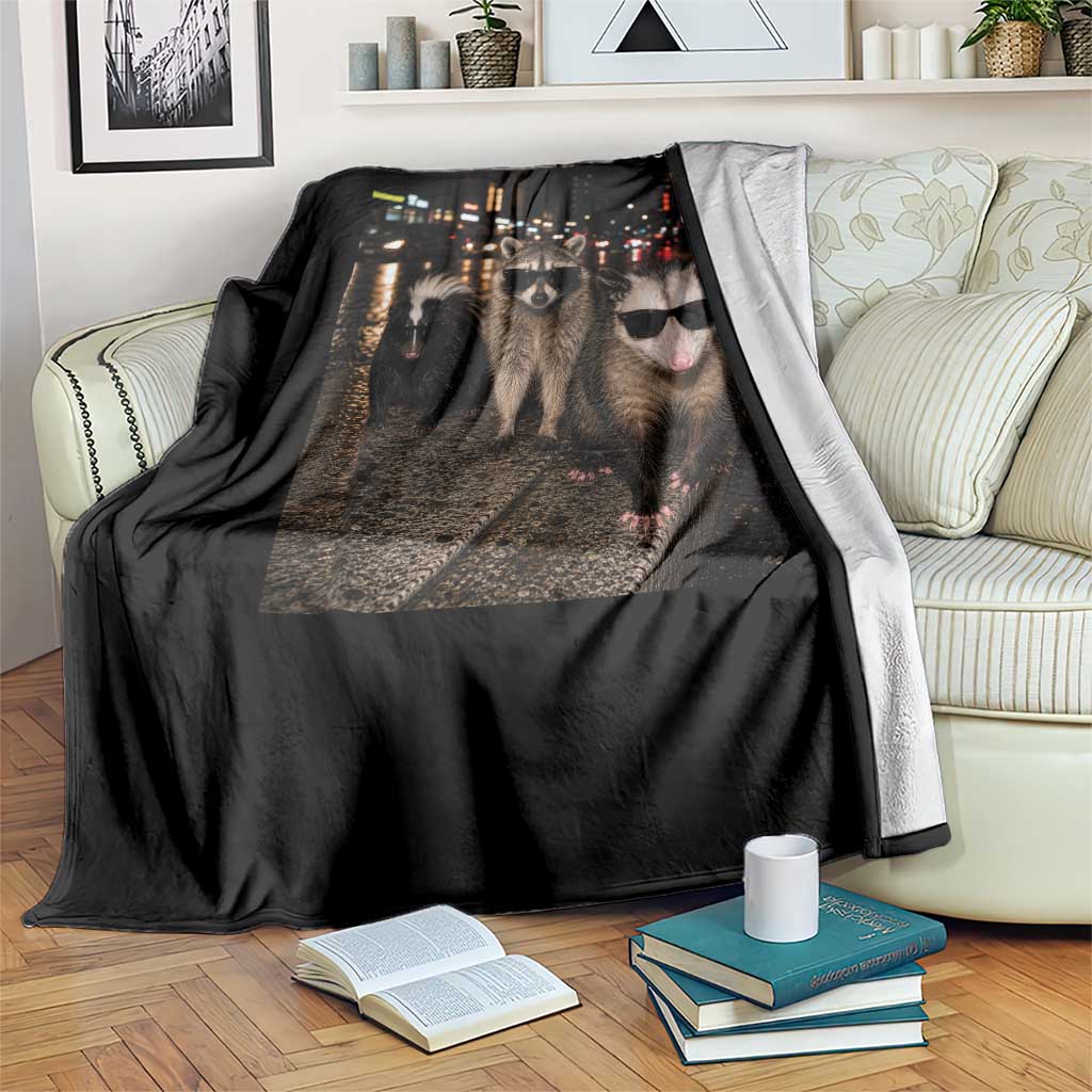 Support Local Street Cats Throw Blanket Funny Raccoon Skunk Possum Animal Meme TS10 Print Your Wear