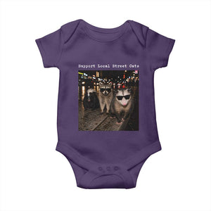 Support Local Street Cats Baby Onesie Funny Raccoon Skunk Possum Animal Meme