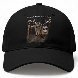 Support Local Street Cats Baseball Cap Funny Raccoon Skunk Possum Animal Meme