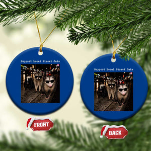 Support Local Street Cats Ceramic Ornament Funny Raccoon Skunk Possum Animal Meme TS10 1pc Blue Print Your Wear