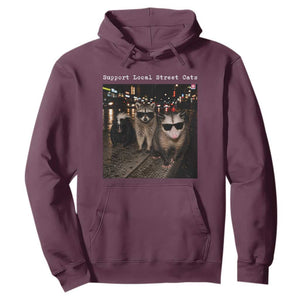 Support Local Street Cats Hoodie Funny Raccoon Skunk Possum Animal Meme