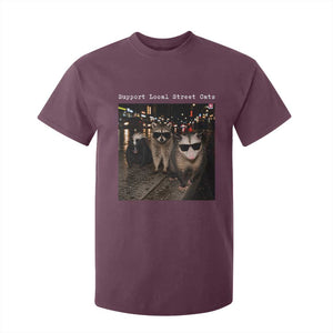 Support Local Street Cats T Shirt For Kid Funny Raccoon Skunk Possum Animal Meme