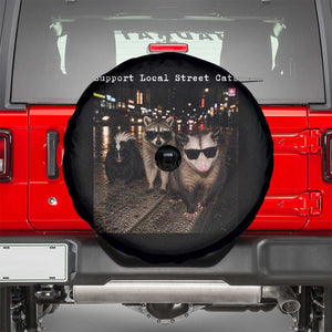 Support Local Street Cats Spare Tire Cover Funny Raccoon Skunk Possum Animal Meme