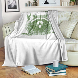 Raccoon 40th Birthday Throw Blanket Funny Feral And Forty Vintage 1986 40 Year Old Gift