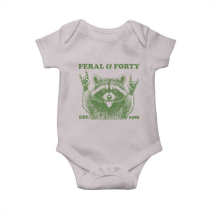 Raccoon 40th Birthday Baby Onesie Funny Feral And Forty Vintage 1986 40 Year Old Gift