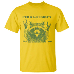 Raccoon 40th Birthday T Shirt Funny Feral And Forty Vintage 1986 40 Year Old Gift