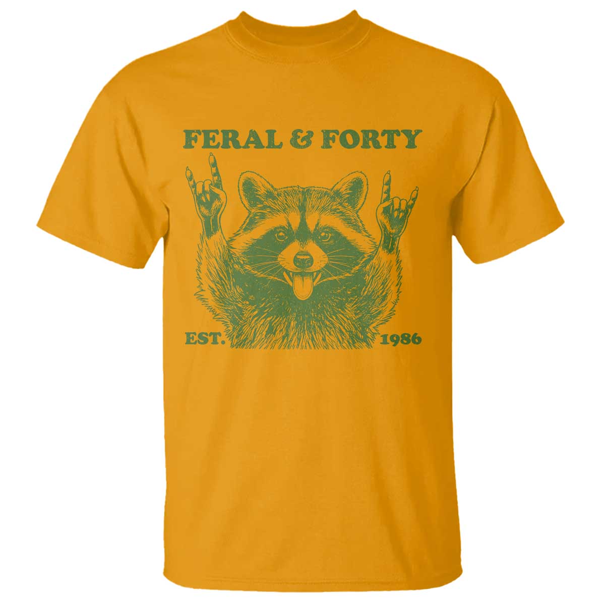 Raccoon 40th Birthday T Shirt Funny Feral And Forty Vintage 1986 40 Year Old Gift