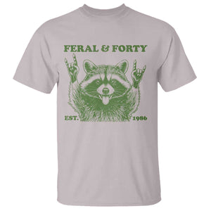 Raccoon 40th Birthday T Shirt Funny Feral And Forty Vintage 1986 40 Year Old Gift