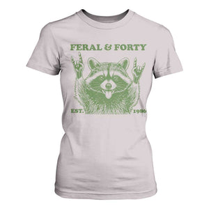Raccoon 40th Birthday T Shirt For Women Funny Feral And Forty Vintage 1986 40 Year Old Gift TS10 Ice Gray Print Your Wear