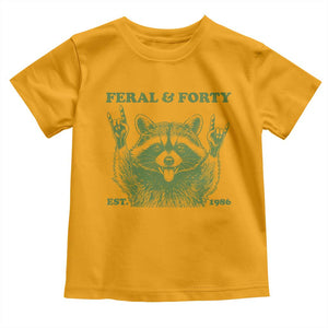 Raccoon 40th Birthday Toddler T Shirt Funny Feral And Forty Vintage 1986 40 Year Old Gift