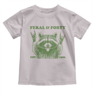 Raccoon 40th Birthday Toddler T Shirt Funny Feral And Forty Vintage 1986 40 Year Old Gift