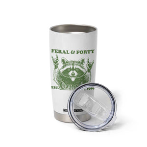 Raccoon 40th Birthday Tumbler Cup Funny Feral And Forty Vintage 1986 40 Year Old Gift
