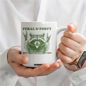 Raccoon 40th Birthday Coffee Mug Funny Feral And Forty Vintage 1986 40 Year Old Gift