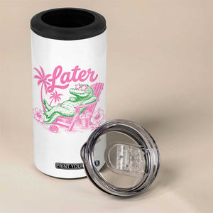 Later Gator Funny Alligator Meme 4 in 1 Can Cooler Tumbler Last Day of School Summer Vacation Teachers Kids