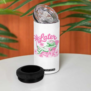 Later Gator Funny Alligator Meme 4 in 1 Can Cooler Tumbler Last Day of School Summer Vacation Teachers Kids